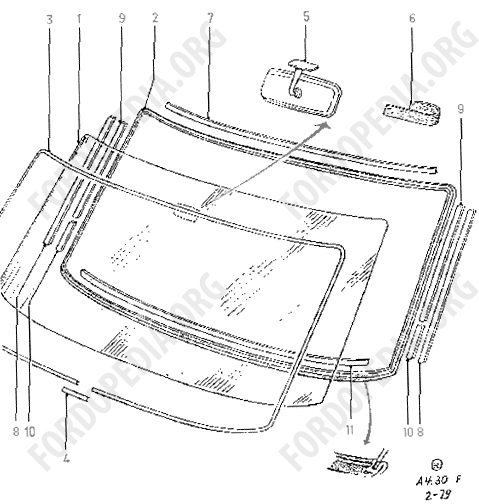 Ford Fiesta MkI/MkII (1976-1989) - Windscreen, Inside Rear View Mirror