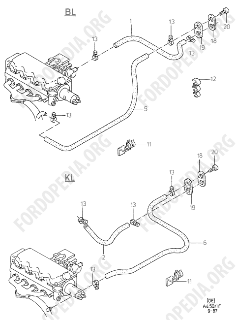 Ford Fiesta MkI/MkII (1976-1989) - Heater Hoses