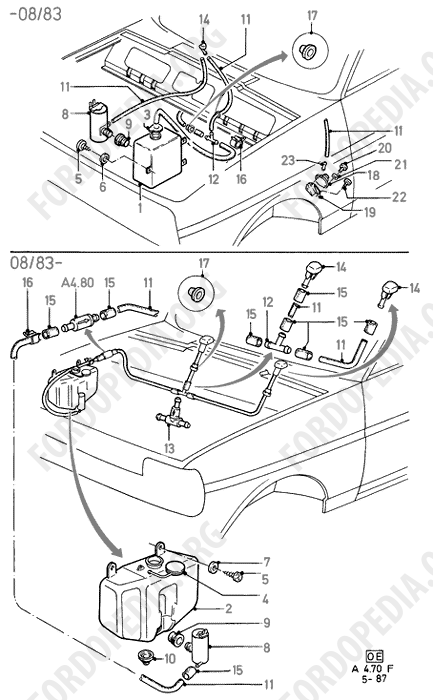 Ford Fiesta MkI/MkII (1976-1989) - Windscreen Washer