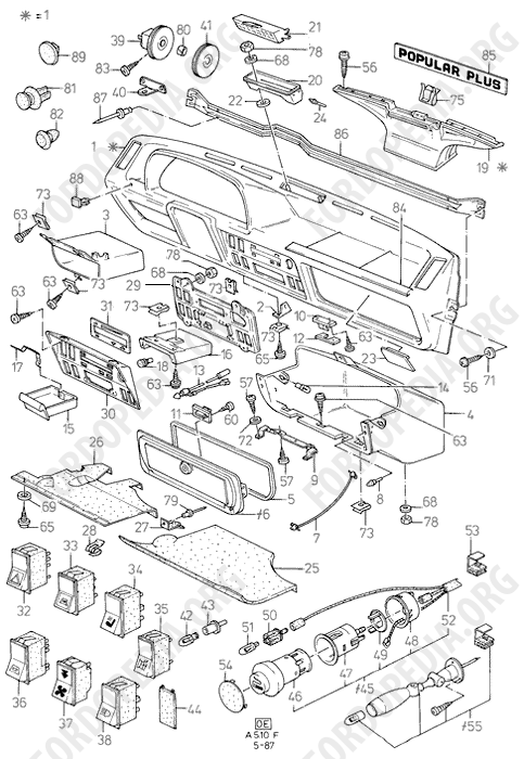 Ford Fiesta MkI/MkII (1976-1989) - Instrument Panel