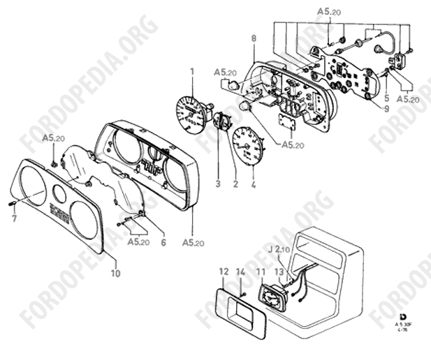 Ford Fiesta MkI/MkII (1976-1989) - Instrument Cluster With Tachometer