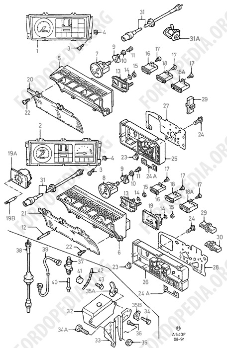 Ford Fiesta MkI/MkII (1976-1989) - Instrument Cluster