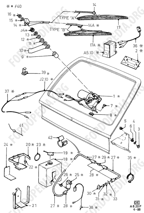 Ford Fiesta MkI/MkII (1976-1989) - Rear Window Wiper And Washer