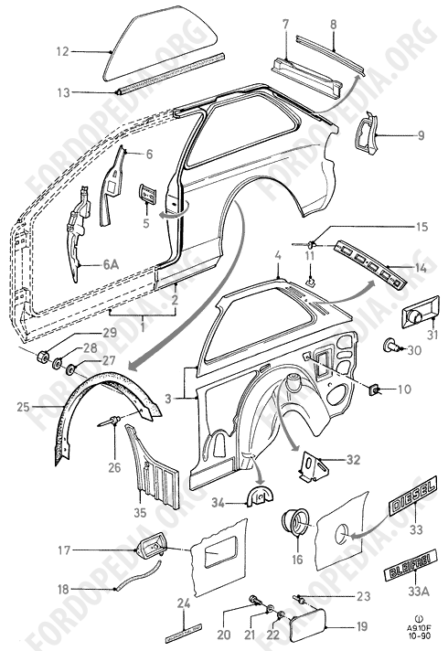 Ford Fiesta MkI/MkII (1976-1989) - Quarter Panels Less Related Parts