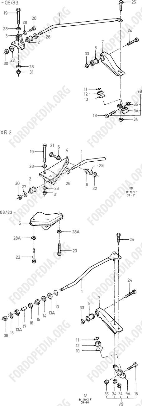 Ford Fiesta MkI/MkII (1976-1989) - Front Suspension Arms & Stabilizer