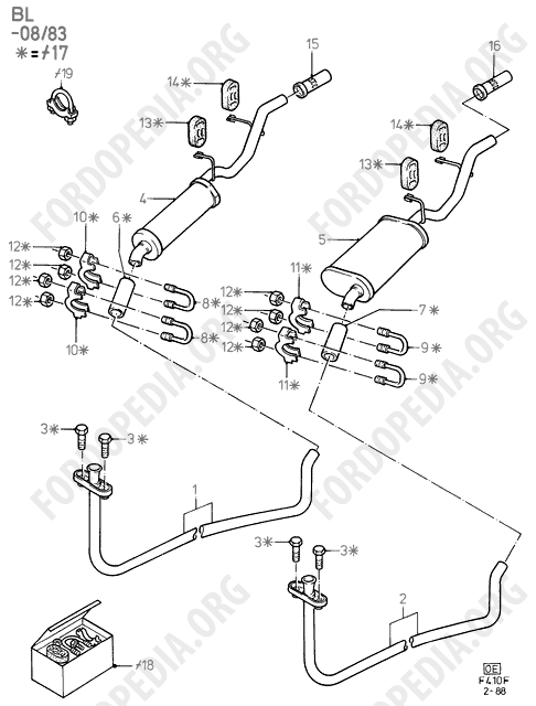 Ford Fiesta MkI/MkII (1976-1989) - Exhaust System Less Catalyst