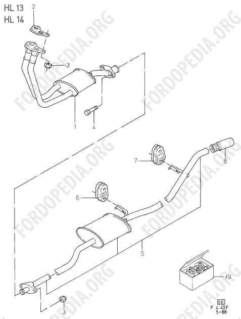 Ford Fiesta MkI/MkII (1976-1989) - Exhaust System Less Catalyst