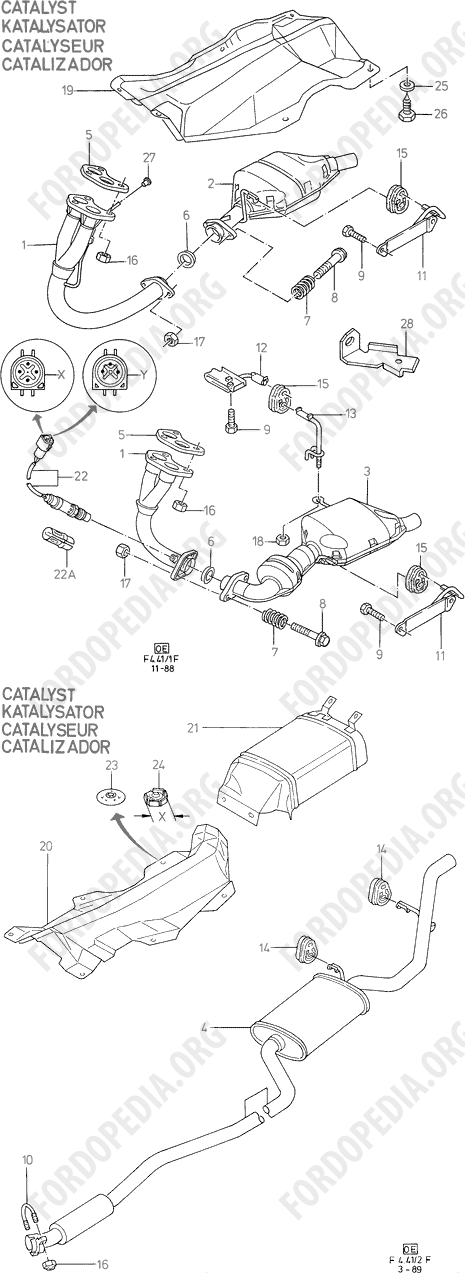 Ford Fiesta MkI/MkII (1976-1989) - Exhaust System With Catalyst