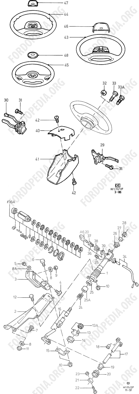 Ford Fiesta MkI/MkII (1976-1989) - Steering Column And Steering Wheel