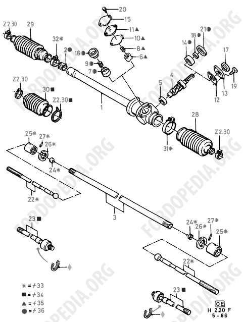 Ford Fiesta MkI/MkII (1976-1989) - Components - Steering Rack & Pinion