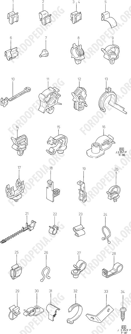 Ford Fiesta MkI/MkII (1976-1989) - Wiring Mountings