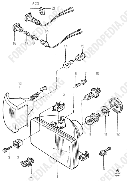 Ford Fiesta MkI/MkII (1976-1989) - Headlamps And Front Flasher Lamps 