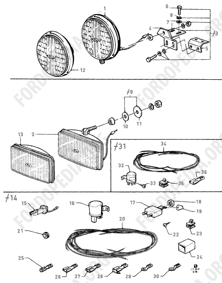 Ford Fiesta MkI/MkII (1976-1989) - Additional Headlamps - Accessory