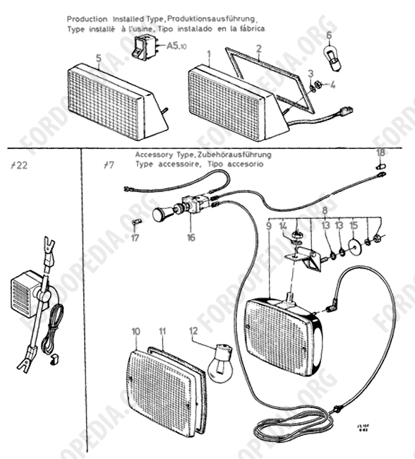 Ford Fiesta MkI/MkII (1976-1989) - Additional Lamps