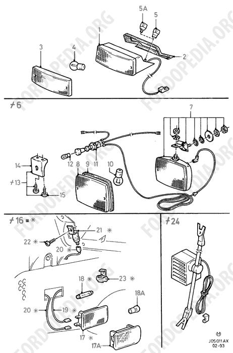 Ford Fiesta MkI/MkII (1976-1989) - Additional Lamps