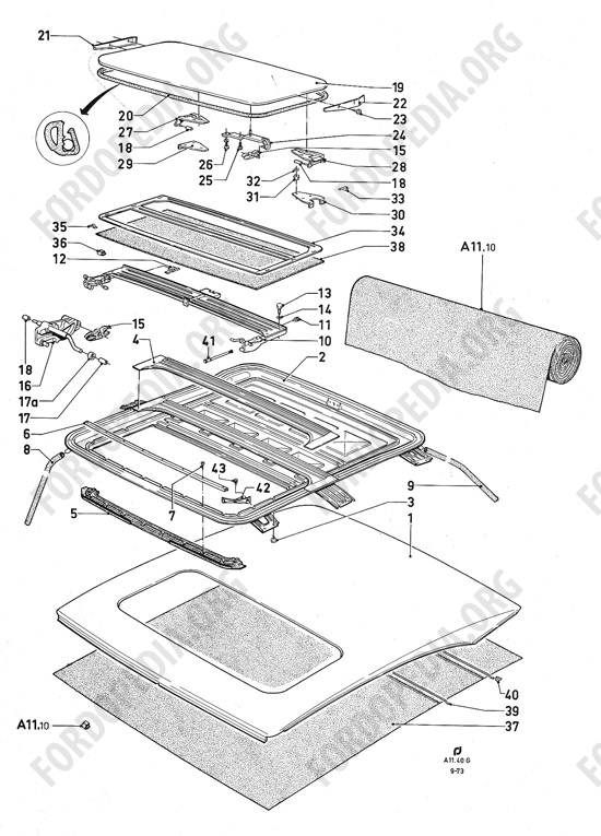 Ford Consul/Granada MkI (1972-1975) - Sliding roof