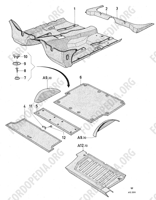 Ford Consul/Granada MkI (1972-1975) - Floor carpets