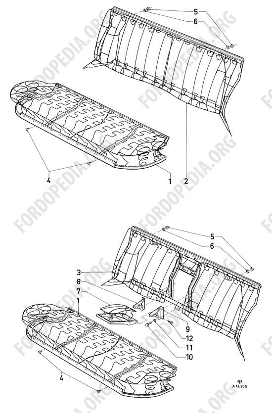 Ford Consul/Granada MkI (1972-1975) - Rear seat cushion, rear seat back (4D SALOON/SEDAN, COUPE)