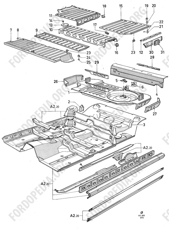 Ford Consul/Granada MkI (1972-1975) - Floor pans