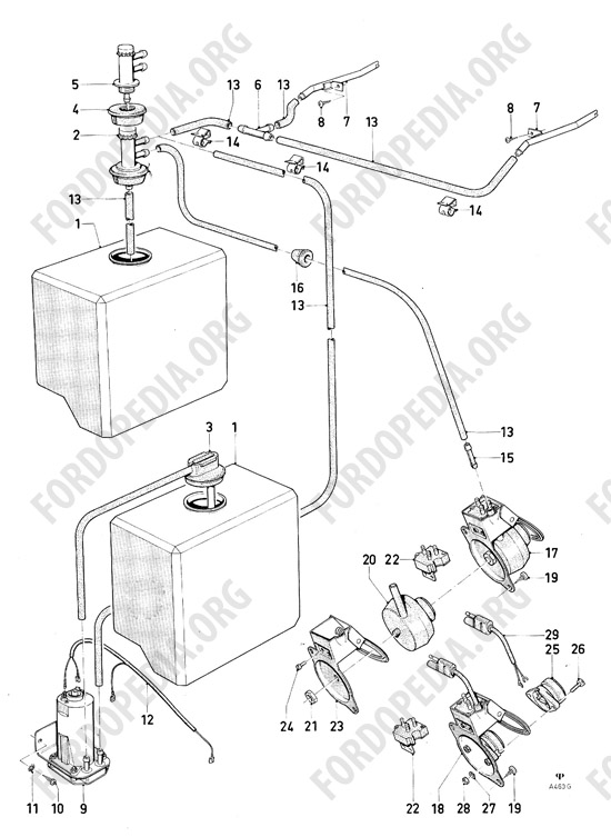 Ford Consul/Granada MkI (1972-1975) - Windscreen washer