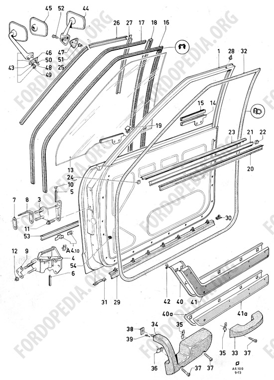 Ford Consul/Granada MkI (1972-1975) - Front doors and related parts