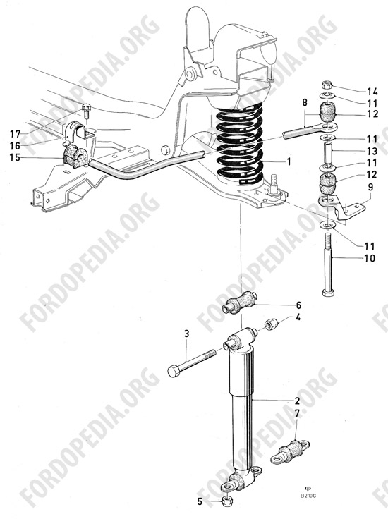 Ford Consul/Granada MkI (1972-1975) - Front springs, stabilizer