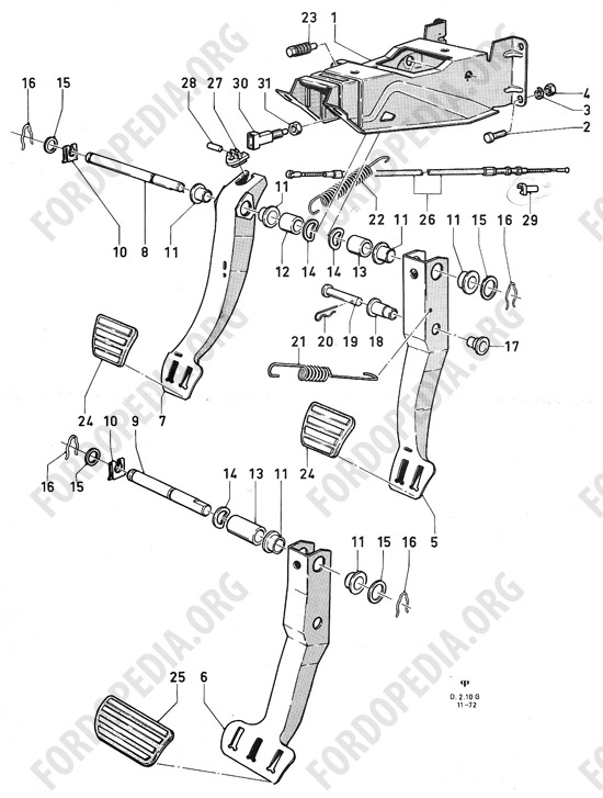 Ford Consul/Granada MkI (1972-1975) - Pedals and related parts