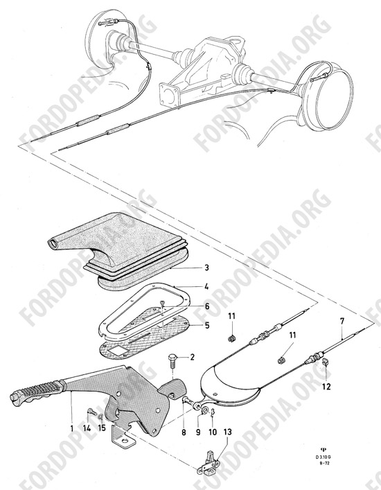 Ford Consul/Granada MkI (1972-1975) - Parking brake