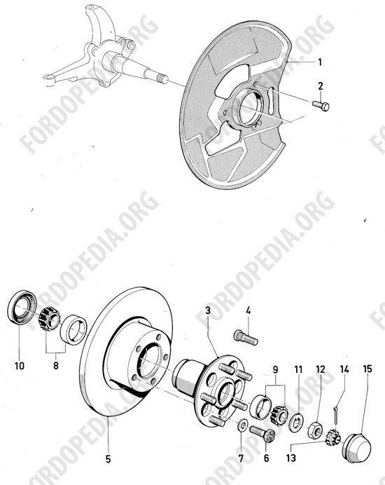 Ford Consul/Granada MkI (1972-1975) - Wheel hubs, front brake discs