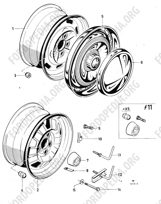 Ford Consul/Granada MkI (1972-1975) - Wheels, wheel trim parts