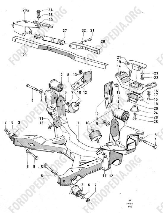 Ford Consul/Granada MkI (1972-1975) - Engine and transmission suspension