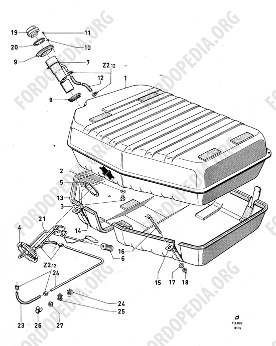 Ford Consul/Granada MkI (1972-1975) - Fuel tank