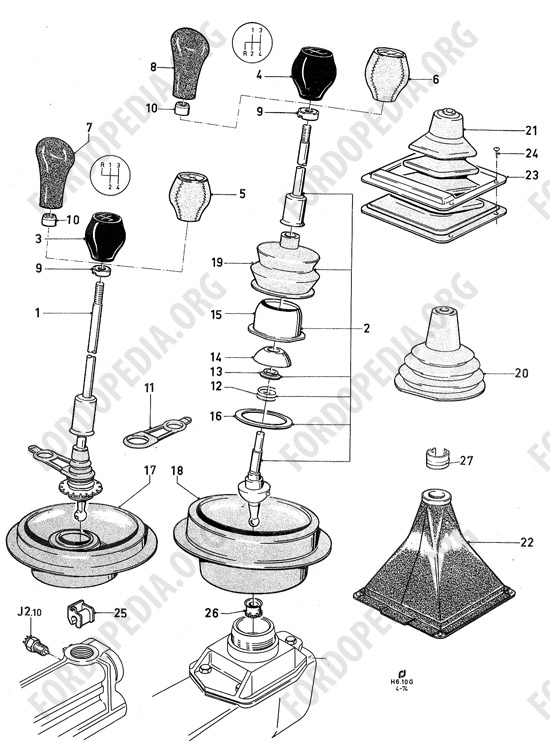 Ford Consul/Granada MkI (1972-1975) - Floor gear change