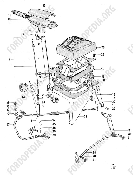 Ford Consul/Granada MkI (1972-1975) - Gear shift - automatic transmission