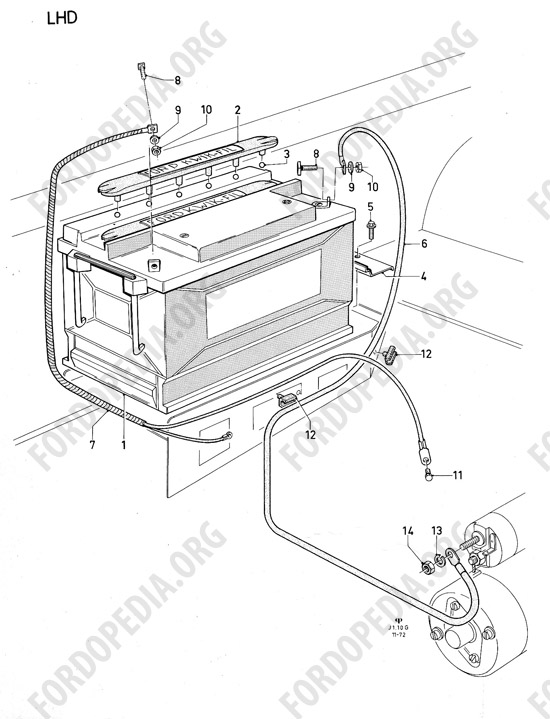 Ford Consul/Granada MkI (1972-1975) - Battery (LHD)