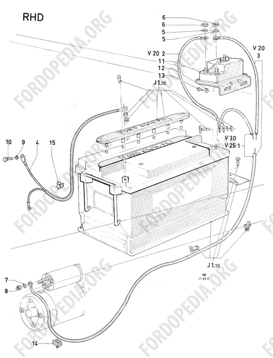 Ford Consul/Granada MkI (1972-1975) - Battery (RHD)