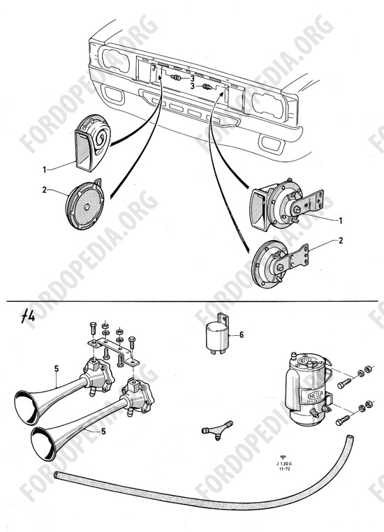 Ford Consul/Granada MkI (1972-1975) - Horns