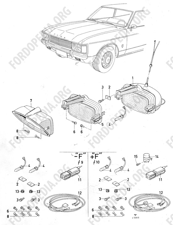 Ford Consul/Granada MkI (1972-1975) - Fog lamps