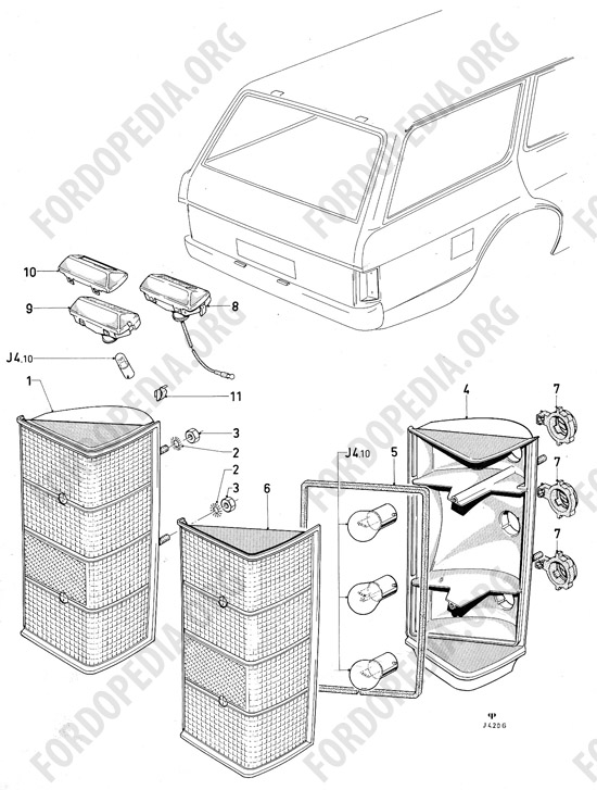 Ford Consul/Granada MkI (1972-1975) - Rear lamps (ESTATE/KOMBI)