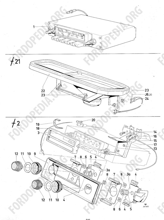 Ford Consul/Granada MkI (1972-1975) - Radio receivers, front speaker