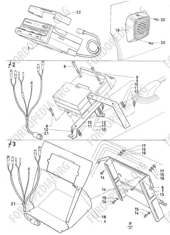 Ford Consul/Granada MkI (1972-1975) - Stereo tape player, loud-speaker