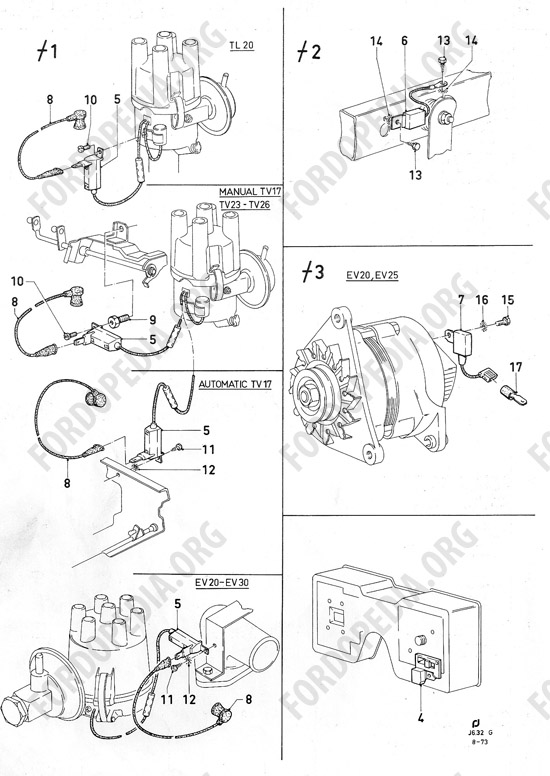 Ford Consul/Granada MkI (1972-1975) - Radio suppression kits for M/L wave