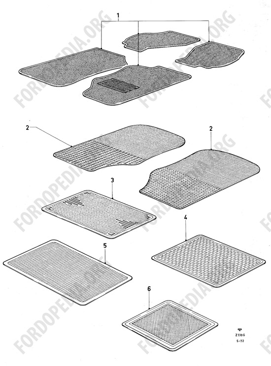 Ford Consul/Granada MkI (1972-1975) - Floor mats