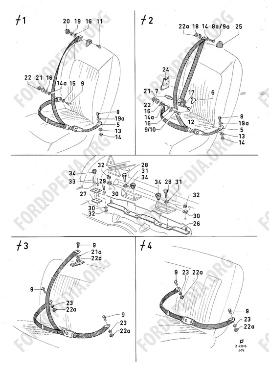 Ford Consul/Granada MkI (1972-1975) - Seat belts