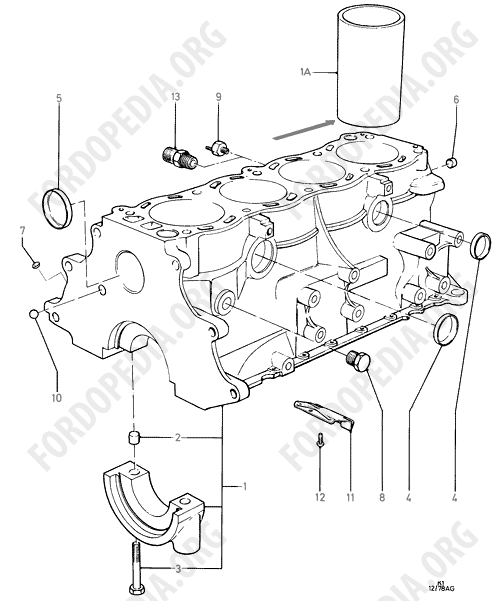 Pinto OHC engines - Cylinder Block And Plugs