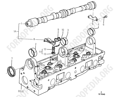 Pinto OHC engines - Camshaft And Valve Control