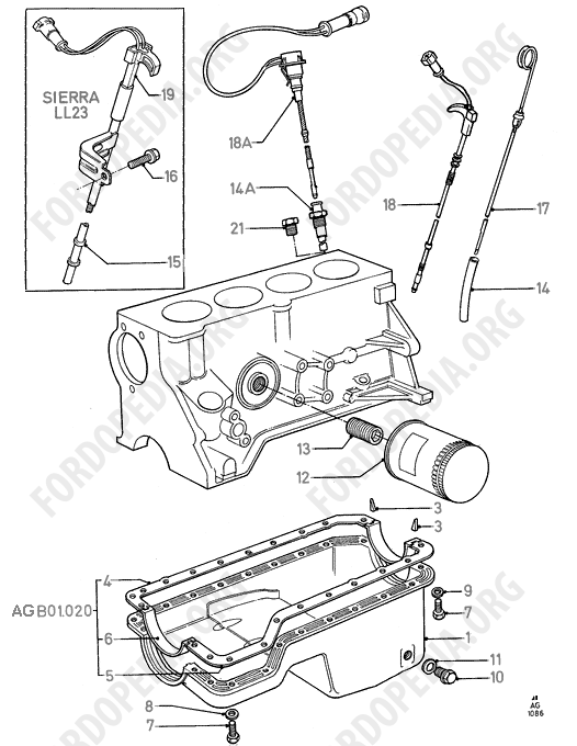 Pinto OHC engines - Oil Pan/Oil Filter/Oil level indicator