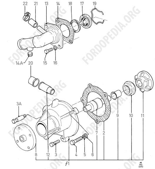 Pinto OHC engines - Water Pump & Connections/Thermostat