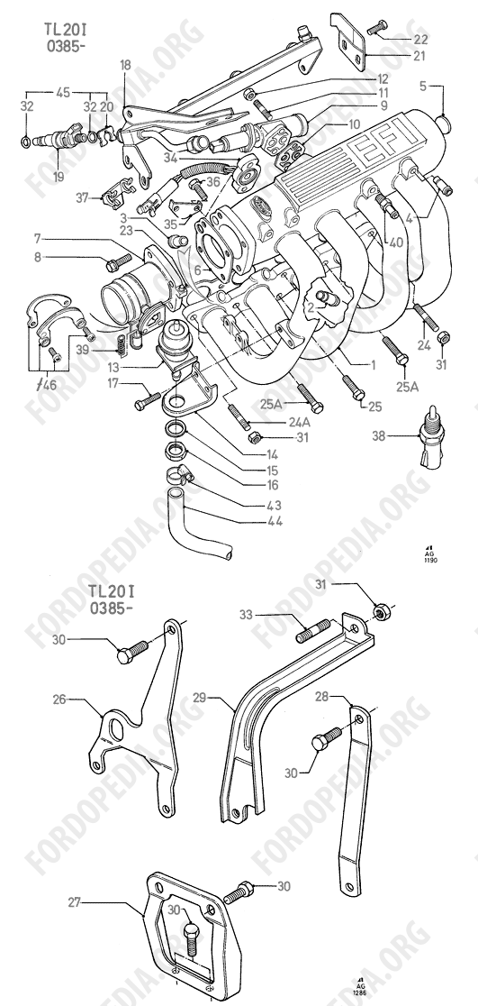 Pinto OHC engines - Fuel Injection System/Inlet Manifold