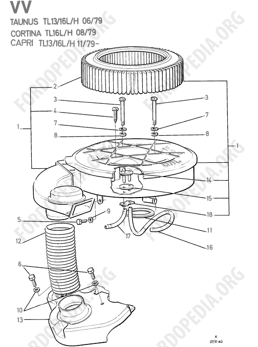 Pinto OHC engines - Air Cleaner